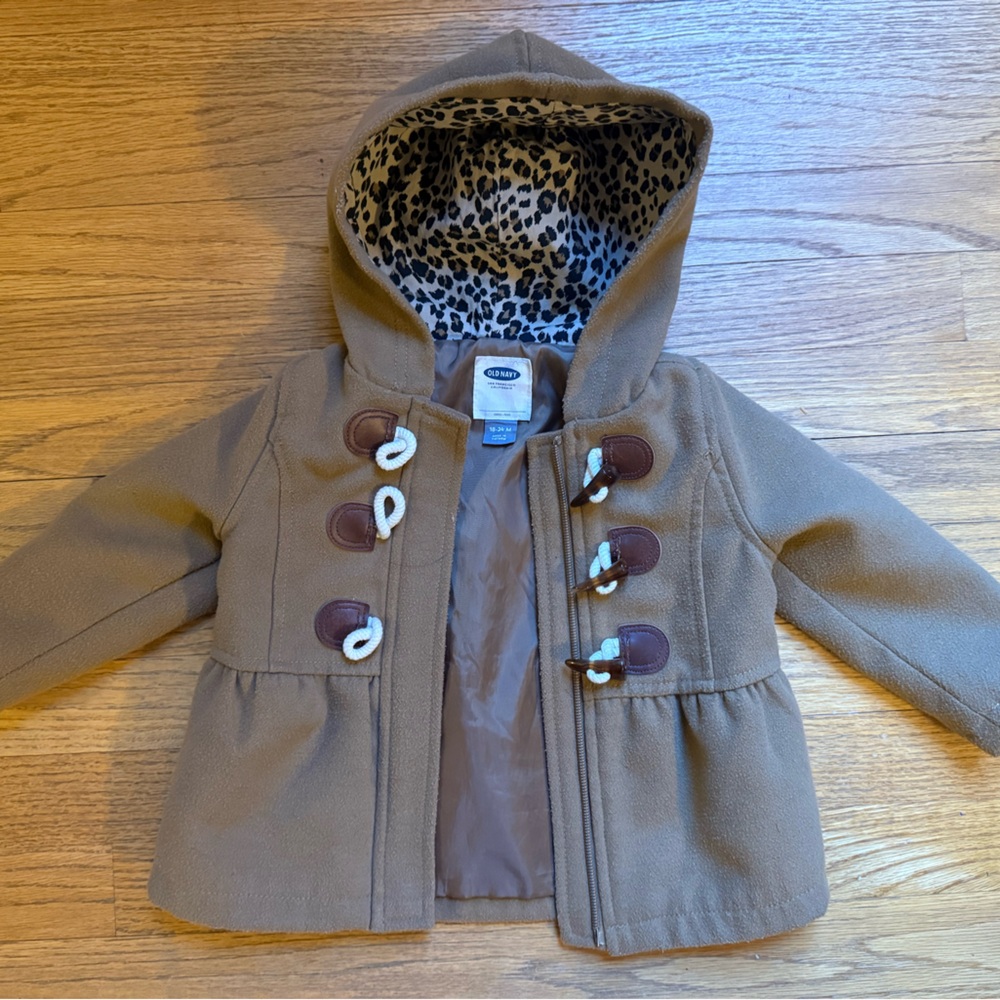 Old Navy Brown Toggle Coat with Hood